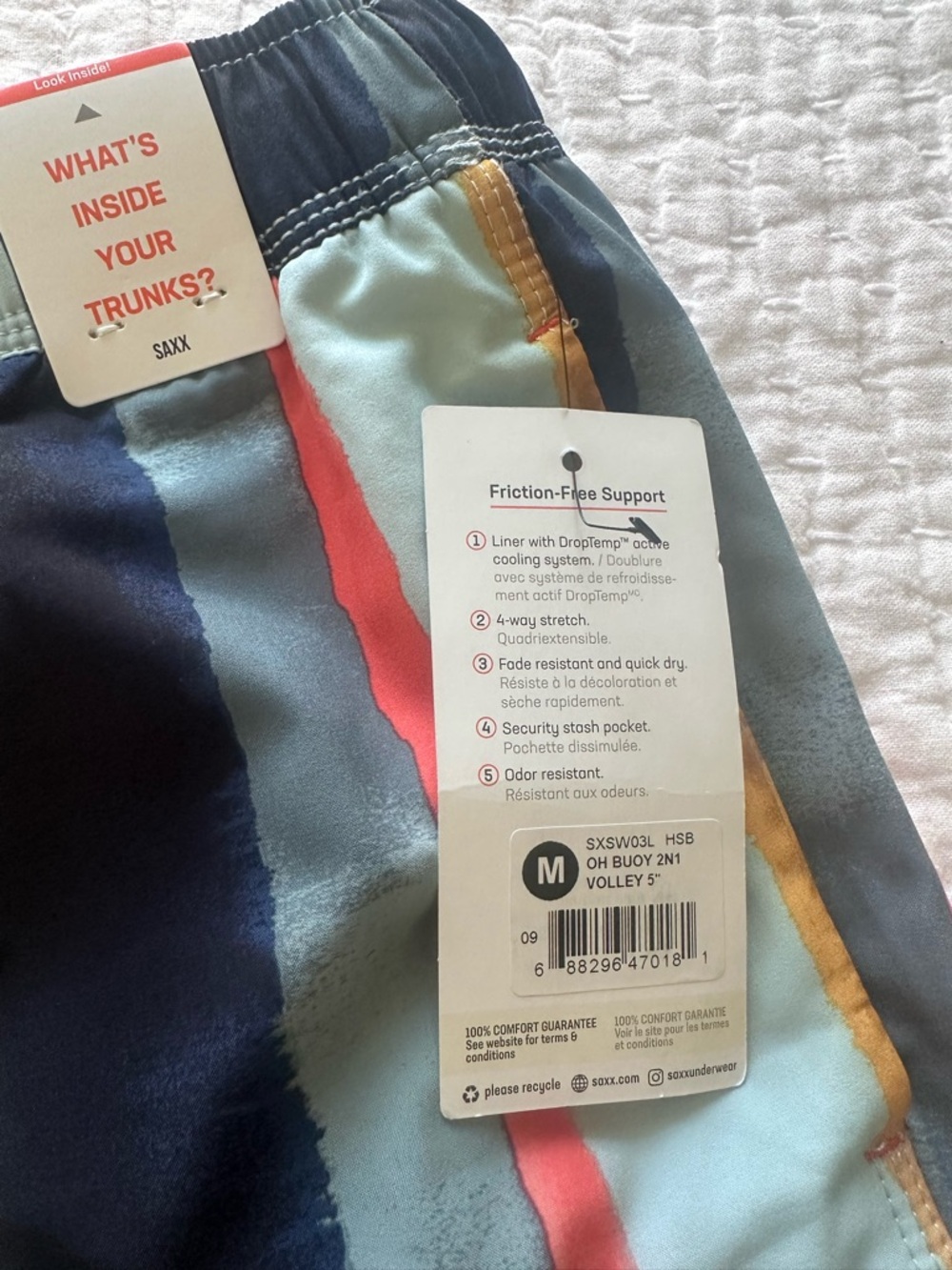 Saxx Men's Oh Buoy 2-in-1 Volley Shorts - Blue, Teal, Coral, Yellow SXSW03L